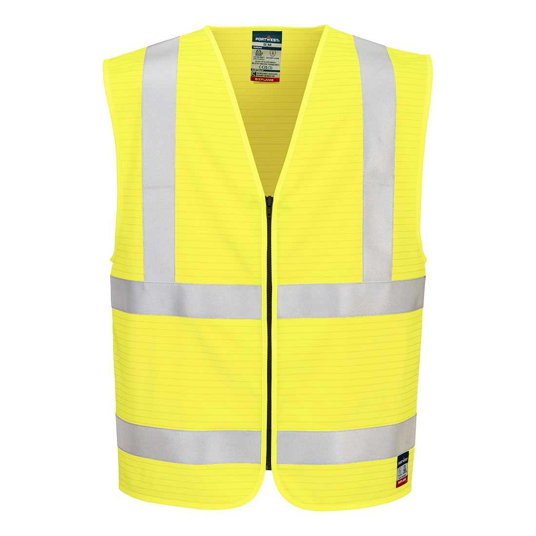 Kamizelka ostrzegawcza trudnopalna Bizflame z zamkiem błyskawicznym FR615 Portwest