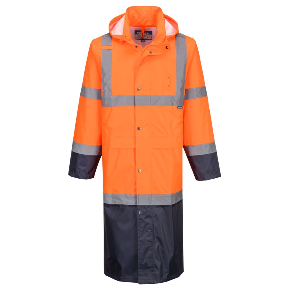 Hi-Vis Contrast Raincoat 122cm H446 Portwest